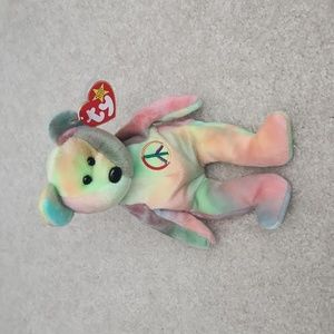 Peace the tie dye bear beanie baby